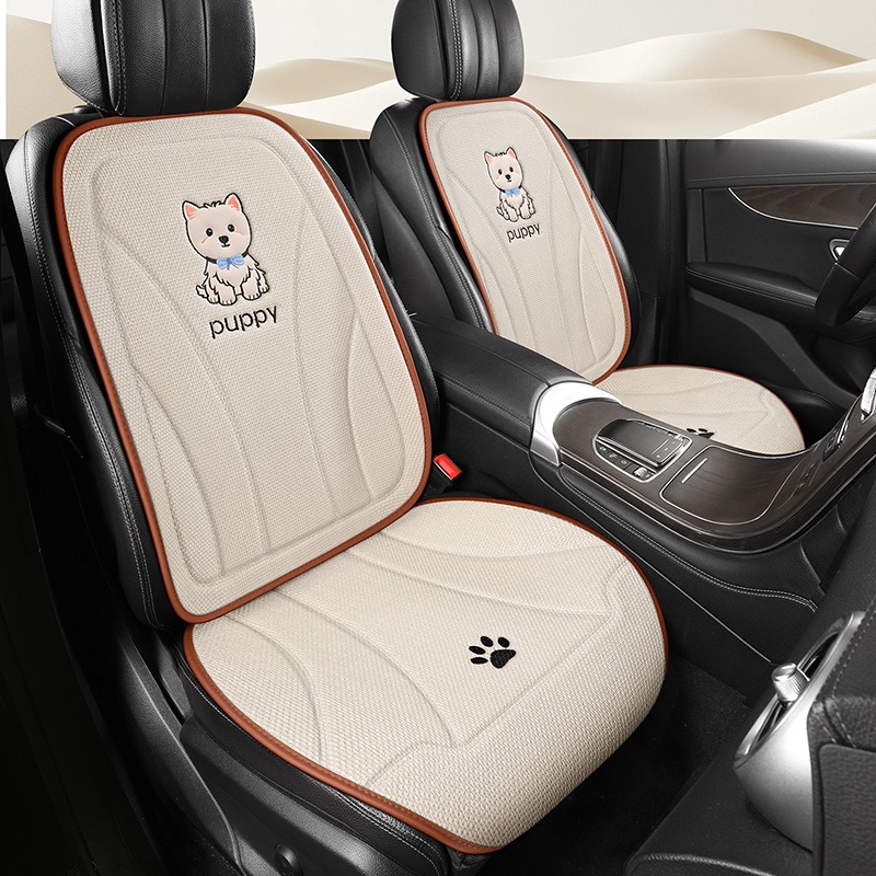 Leather Car Seat Covers Full Set Universal - Cute Cartoon Puppy Car Seat Cover