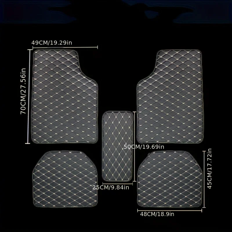 5Pcs Universal PU Leather Car  - Car Floor Mats Universal Waterproof Leather 评论和价格