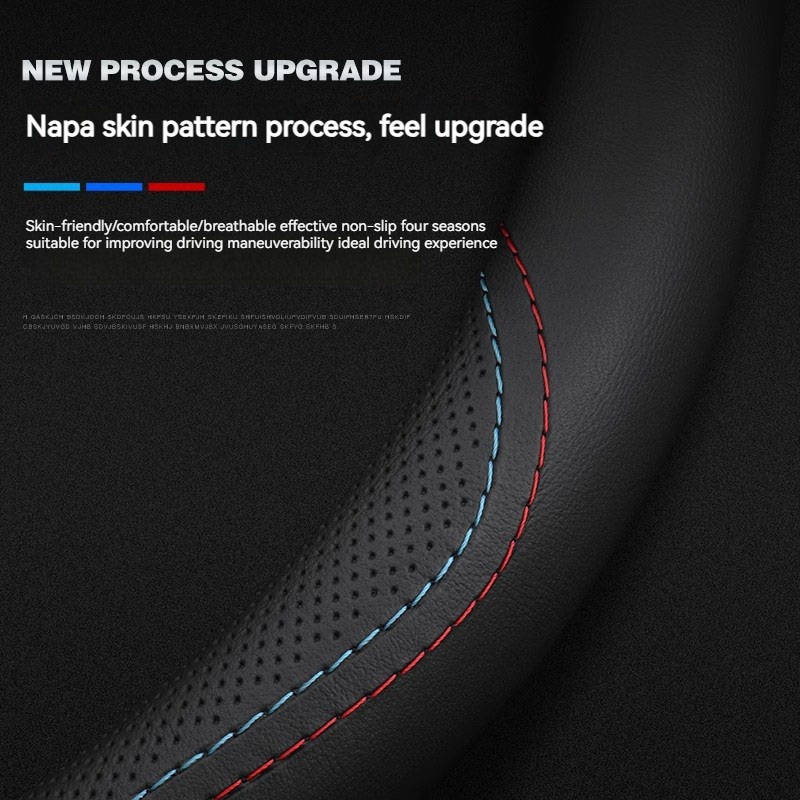 Leather Car Steering Wheel Cov - Car Steering Wheel Cover Anti Slip Breathable 评论和价格