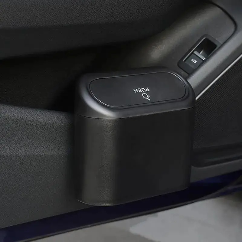 Mini Car Trash Can with Push-O - Waterproof Car Trash Can With Lid 评论和价格