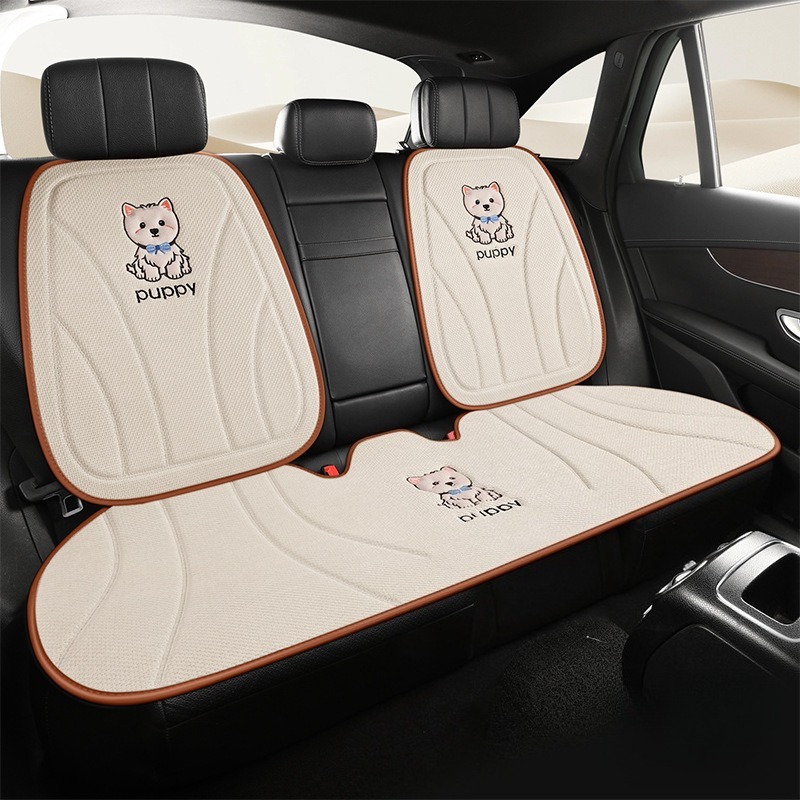 Cute Cartoon Puppy Car Seat Co - Leather Car Seat Covers Full Set Universal 评论和价格
