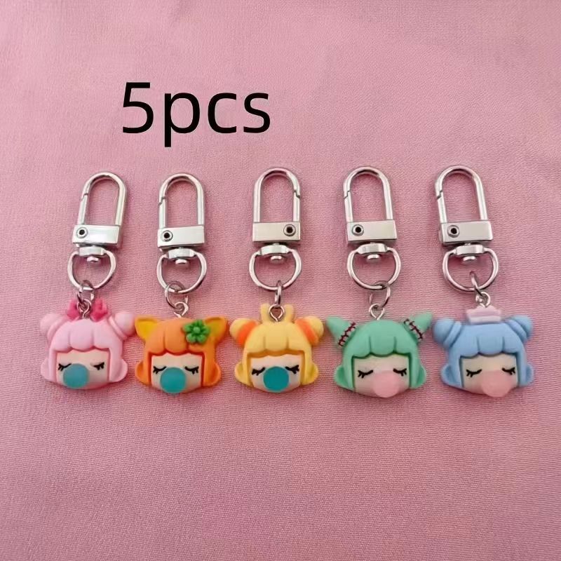5pcs resin girl keychain, suit - Car Accessories 评论和价格