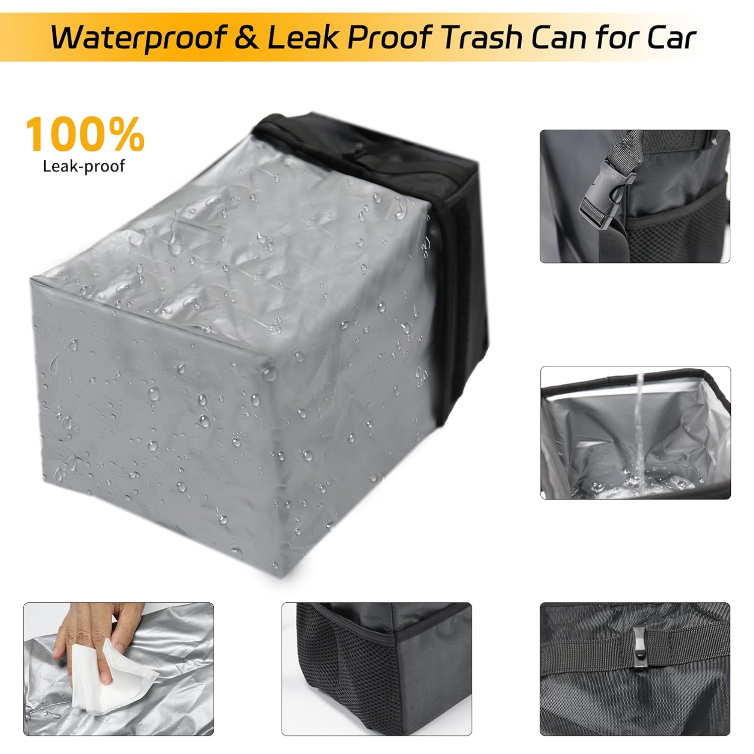 3-in-1 Car Trash Can with Lid  - Waterproof Car Trash Can With Lid 评论和价格