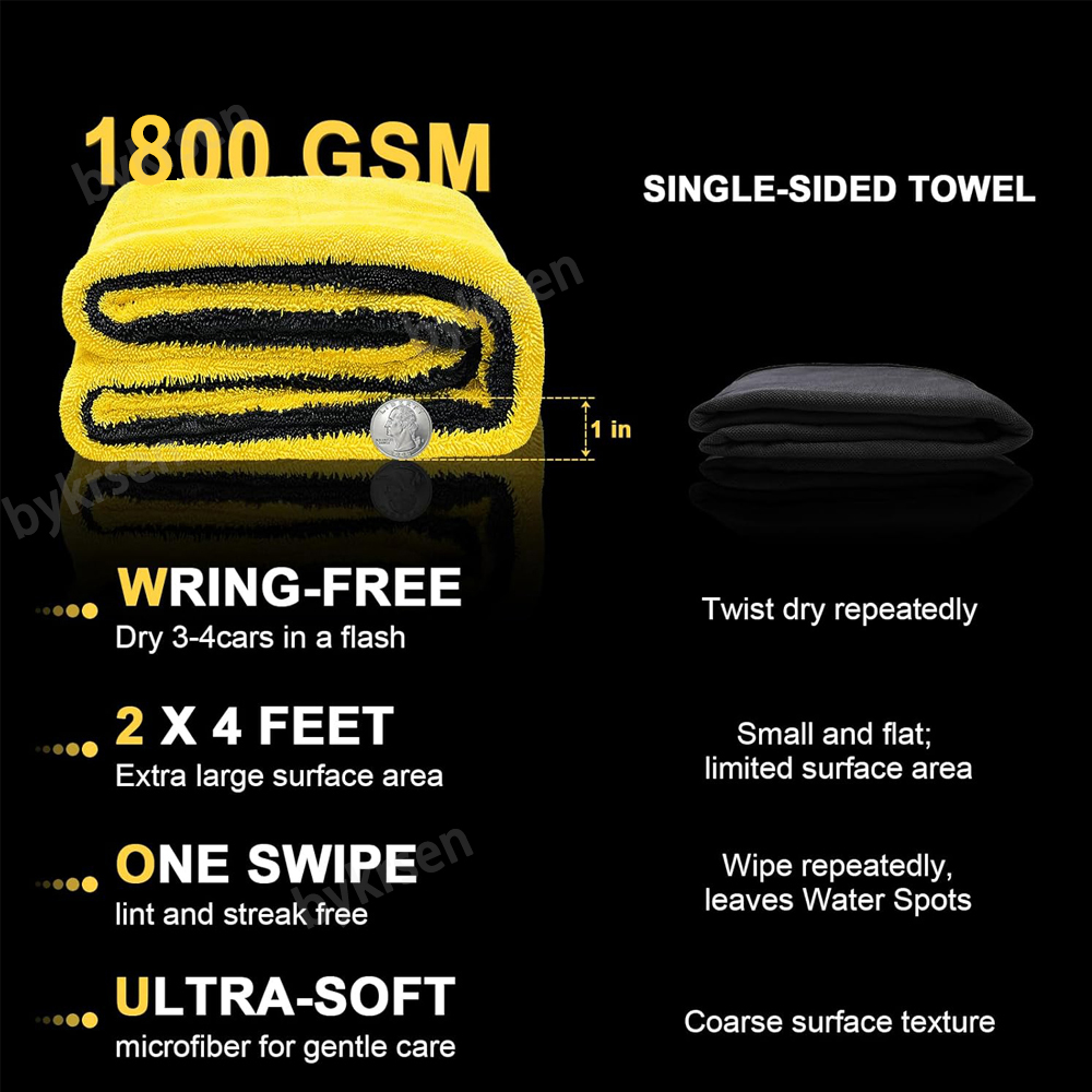 1800GSM Oversized Microfiber C - Microfiber Car Drying Towel Super Absorbent 评论和价格